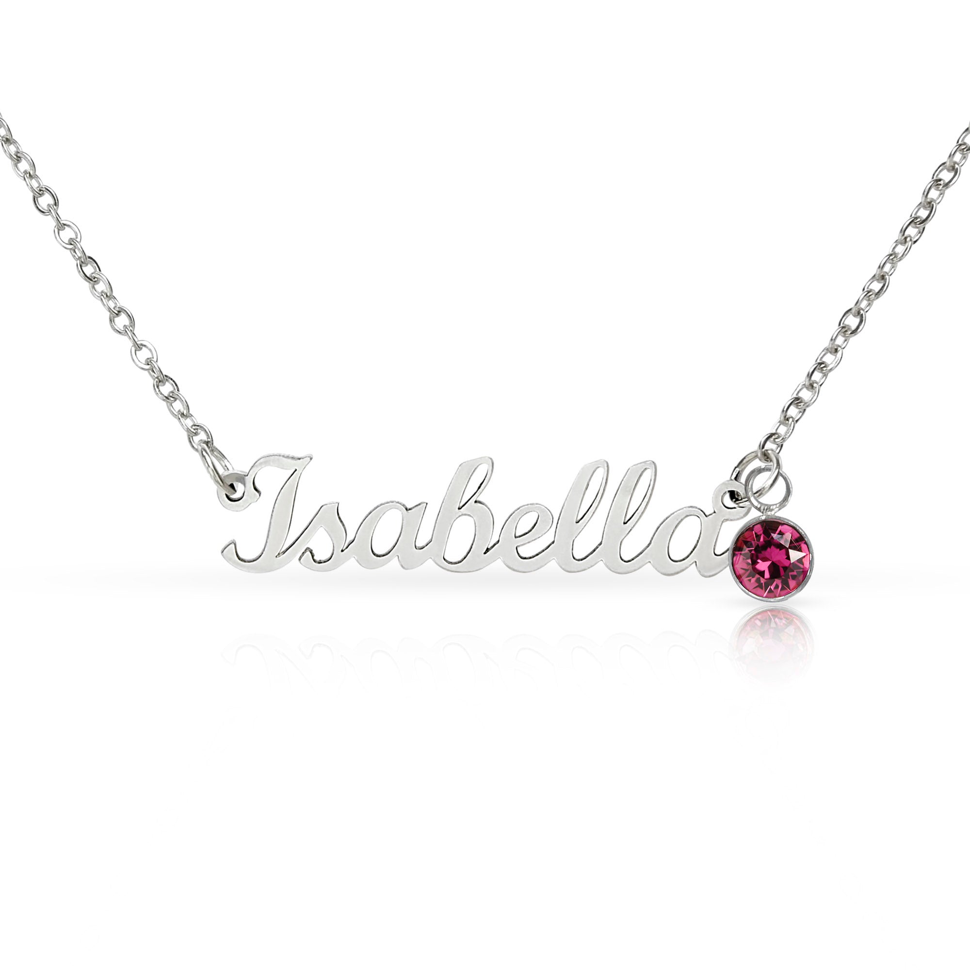 Custom Name Necklace with Birthstone (No Message Card)