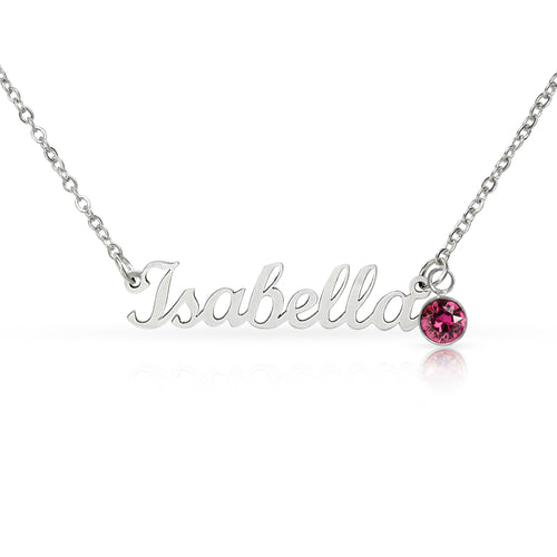 Custom Name Necklace with Birthstone (No Message Card)