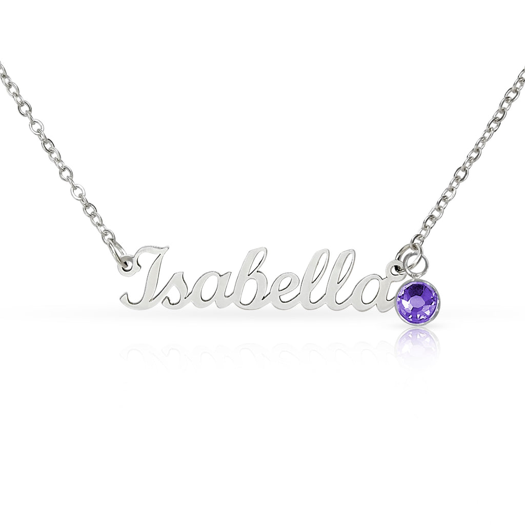 Custom Name Necklace with Birthstone (No Message Card)