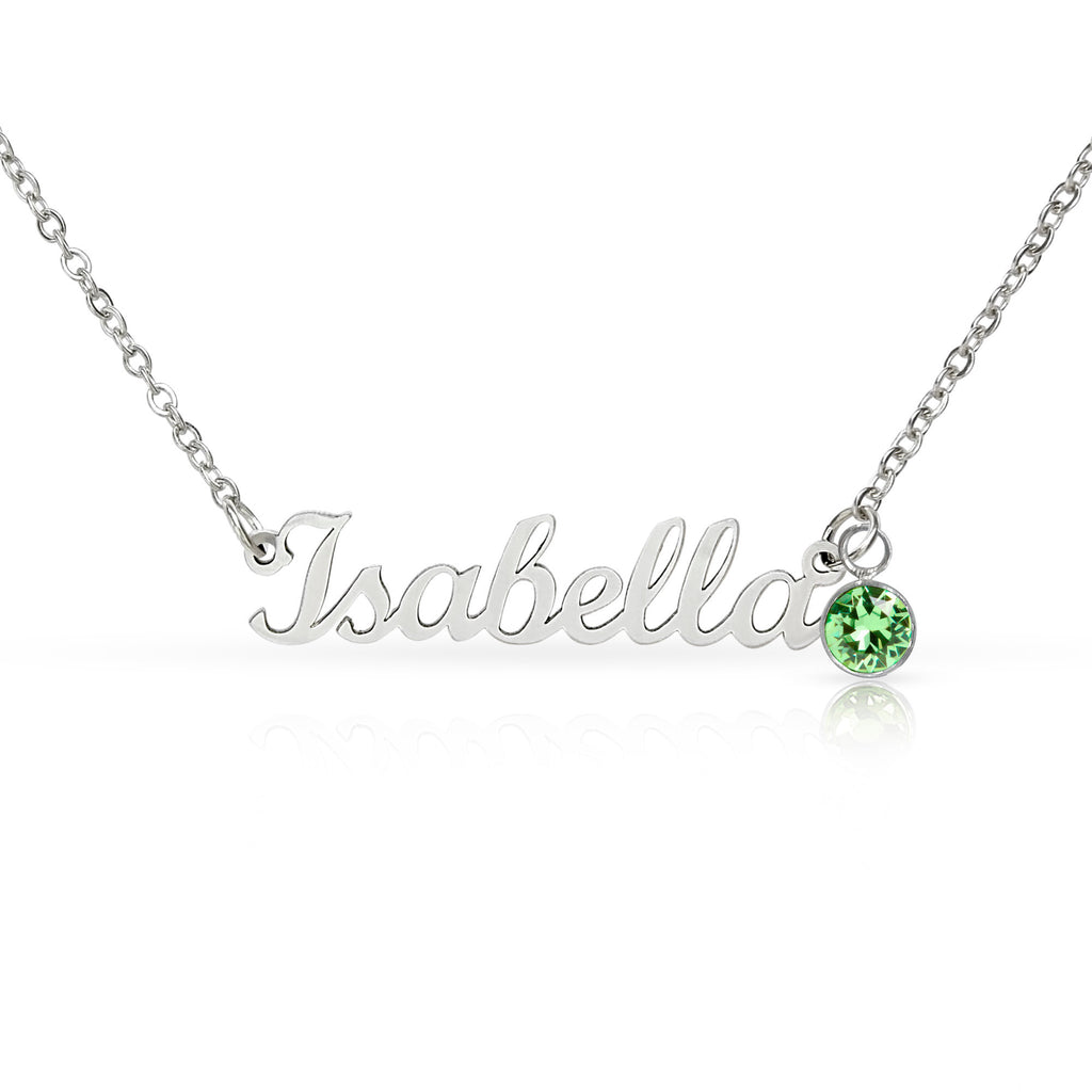 Custom Name Necklace with Birthstone (No Message Card)