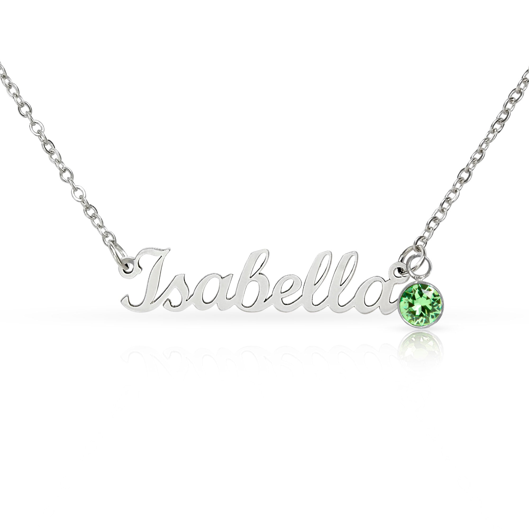 Custom Name Necklace with Birthstone (No Message Card)