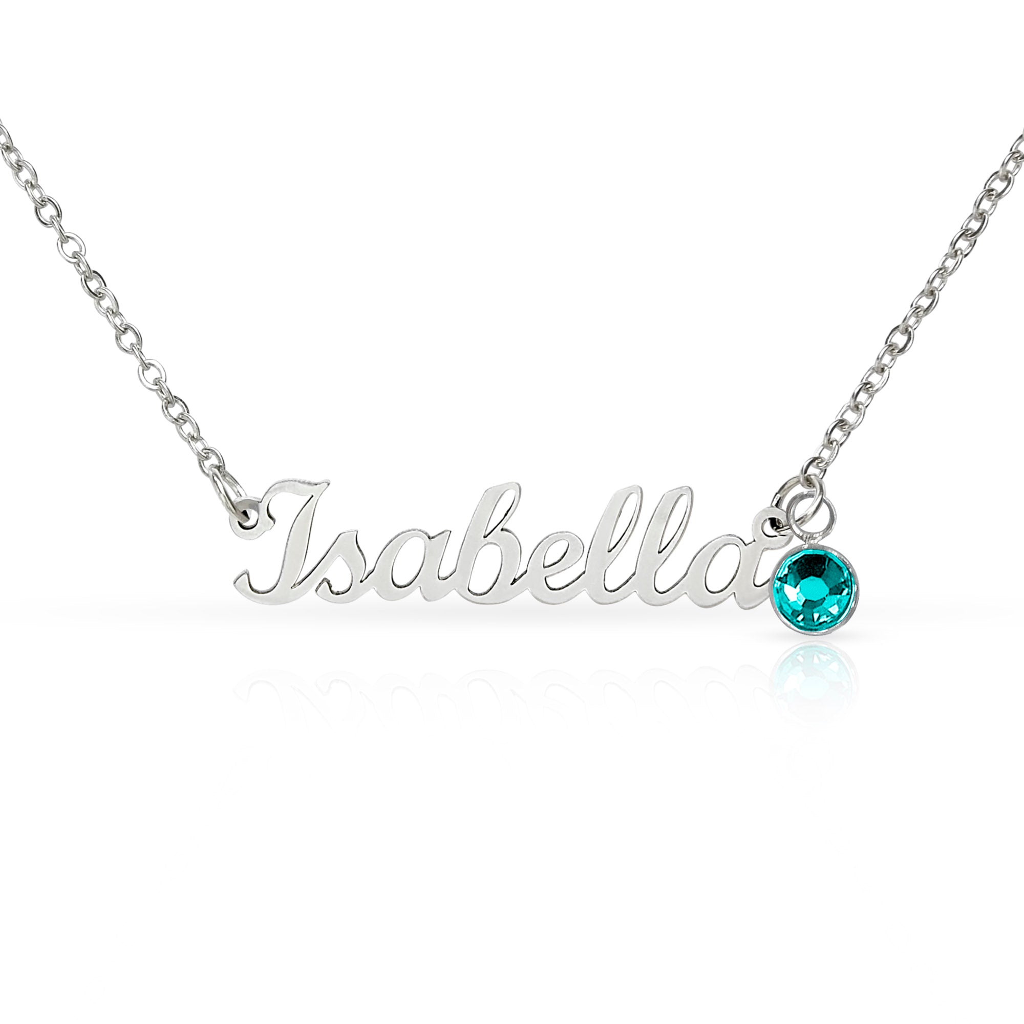 Custom Name Necklace with Birthstone (No Message Card)