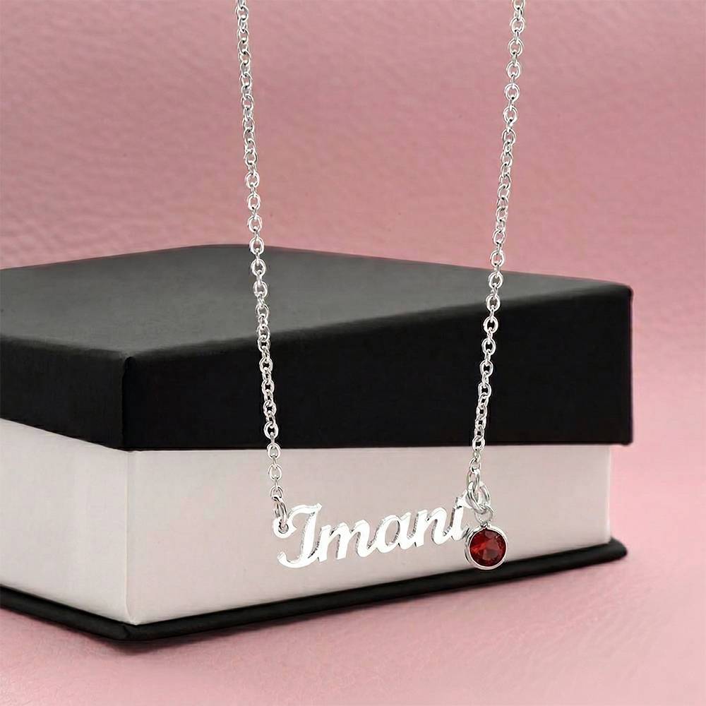 Custom Name Necklace with Birthstone (No Message Card)