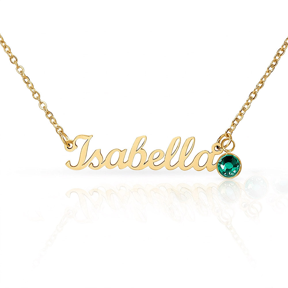 Custom Name Necklace with Birthstone (No Message Card)