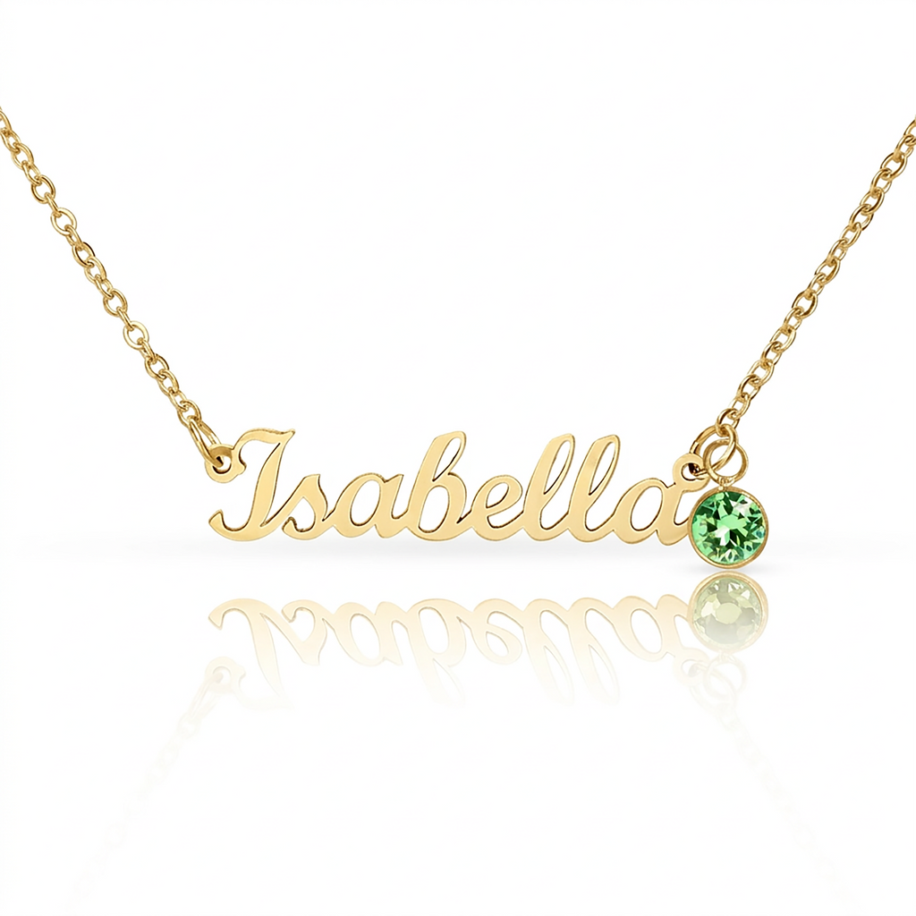 Custom Name Necklace with Birthstone (No Message Card)
