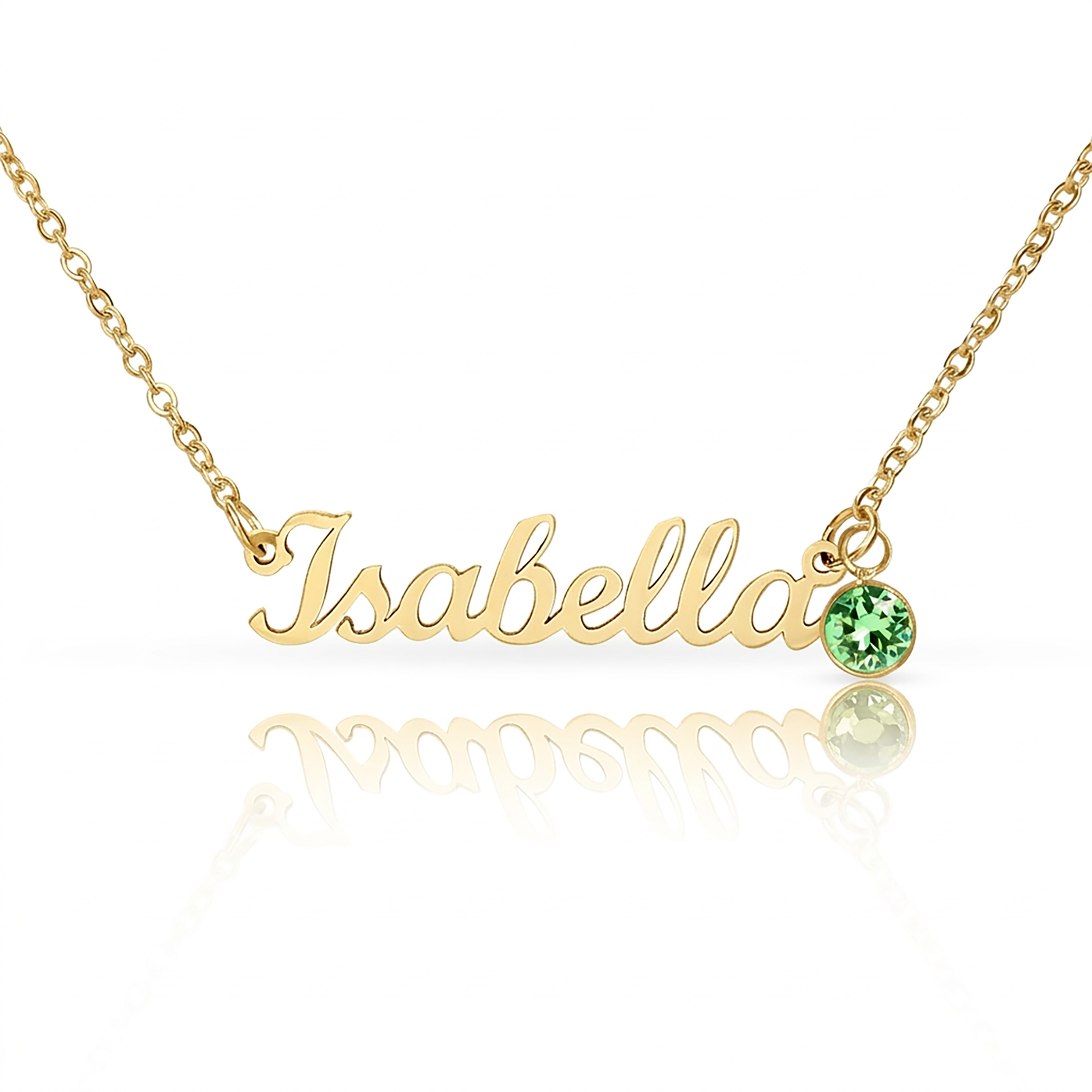 Custom Name Necklace with Birthstone (No Message Card)