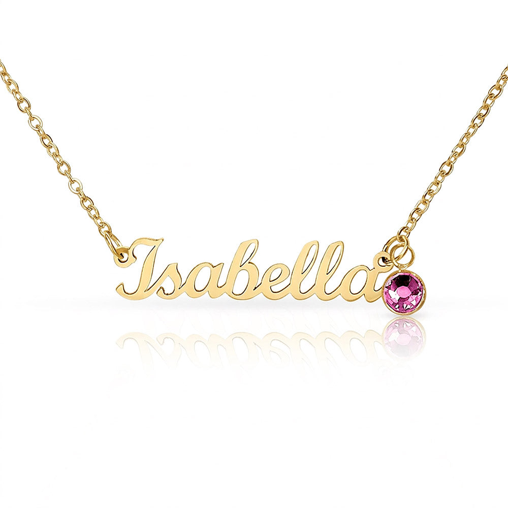 Custom Name Necklace with Birthstone (No Message Card)