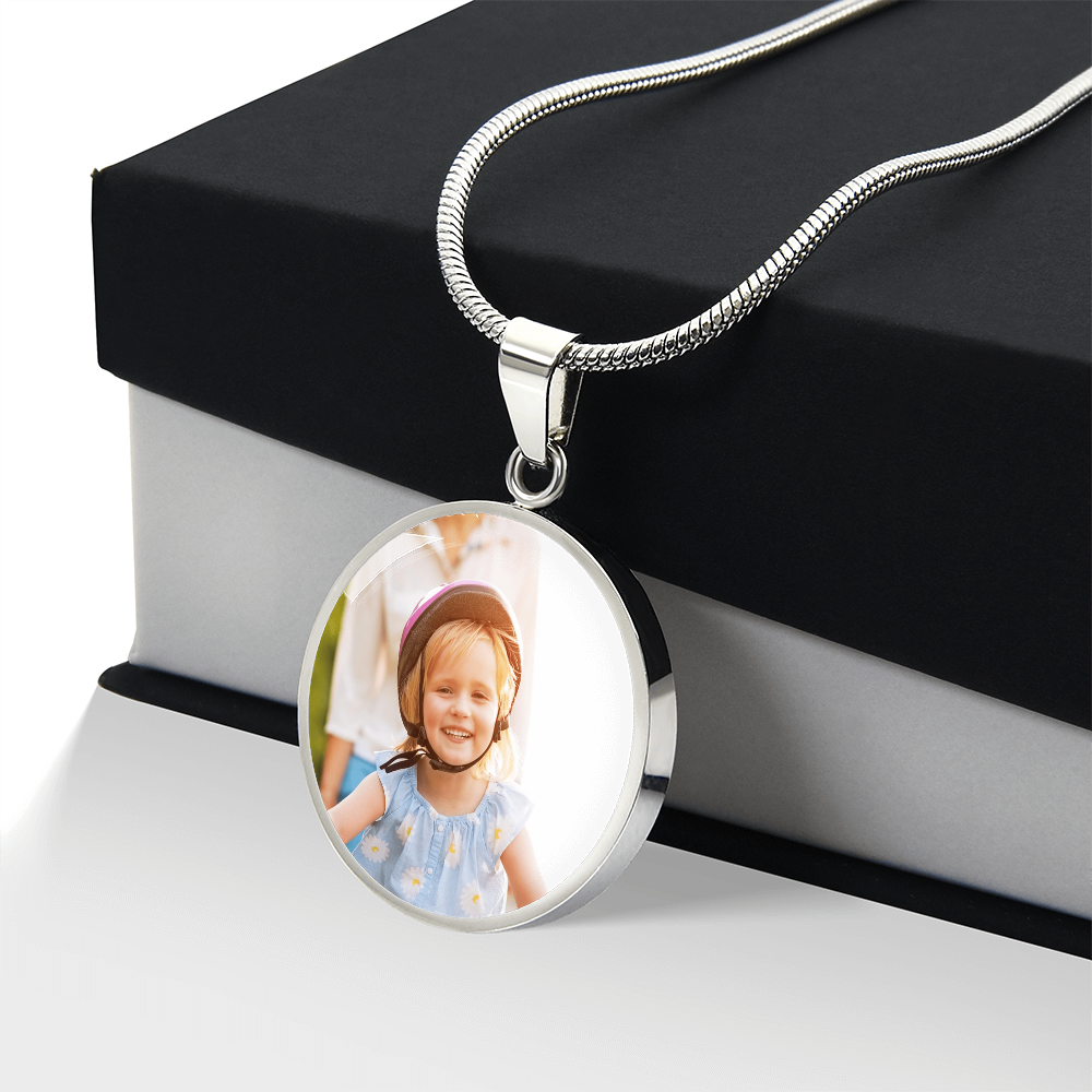 Custom Circle Necklace - Personalized Photo & Engraving