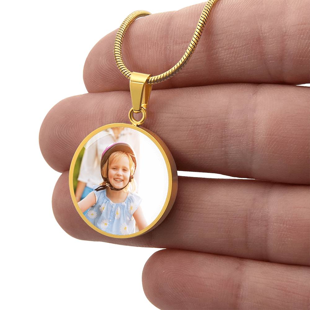 Custom Circle Necklace - Personalized Photo & Engraving