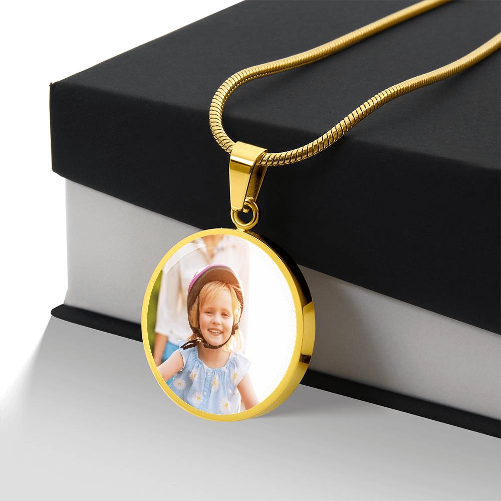 Custom Circle Necklace - Personalized Photo & Engraving