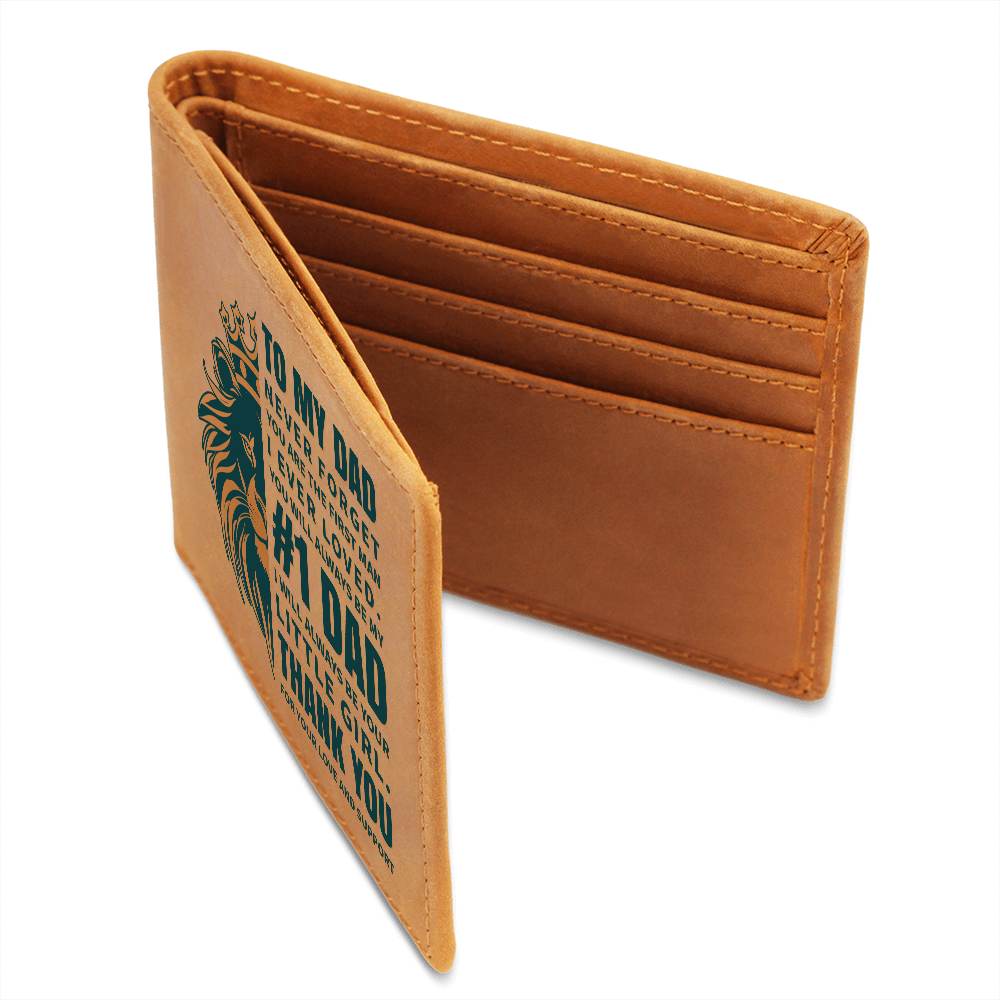 To My Dad - You Are My #1 Dad | Engraved Leather Wallet Gift from Daughter