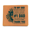 To My Dad - You Are My #1 Dad | Engraved Leather Wallet Gift from Daughter