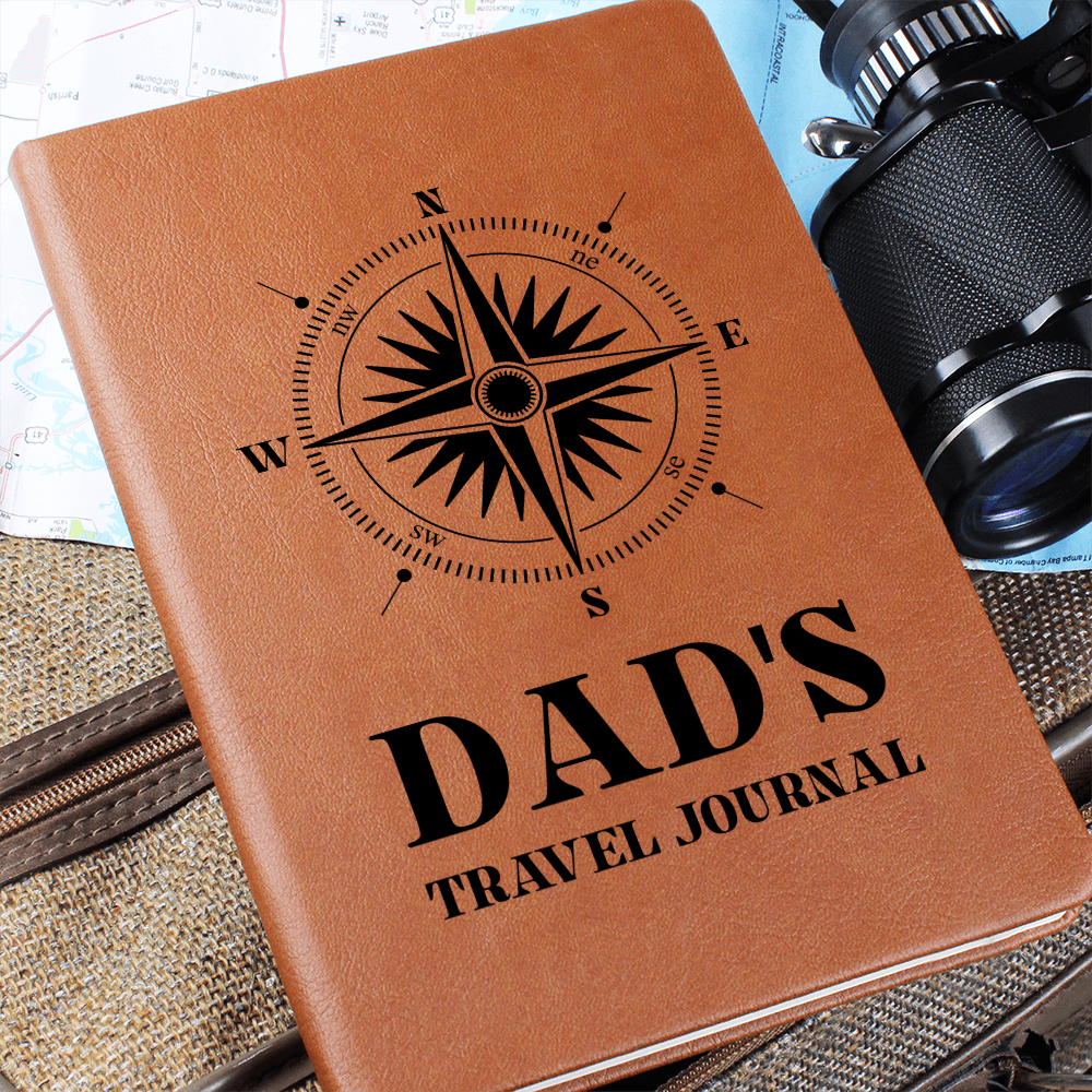 Dad's Travel Journal - Engraved Leather Notebook for Adventurous Dads
