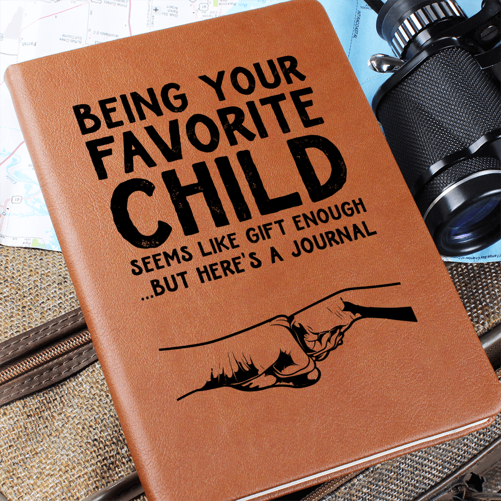 Favorite Child Leather Journal - Funny Gift for Dad