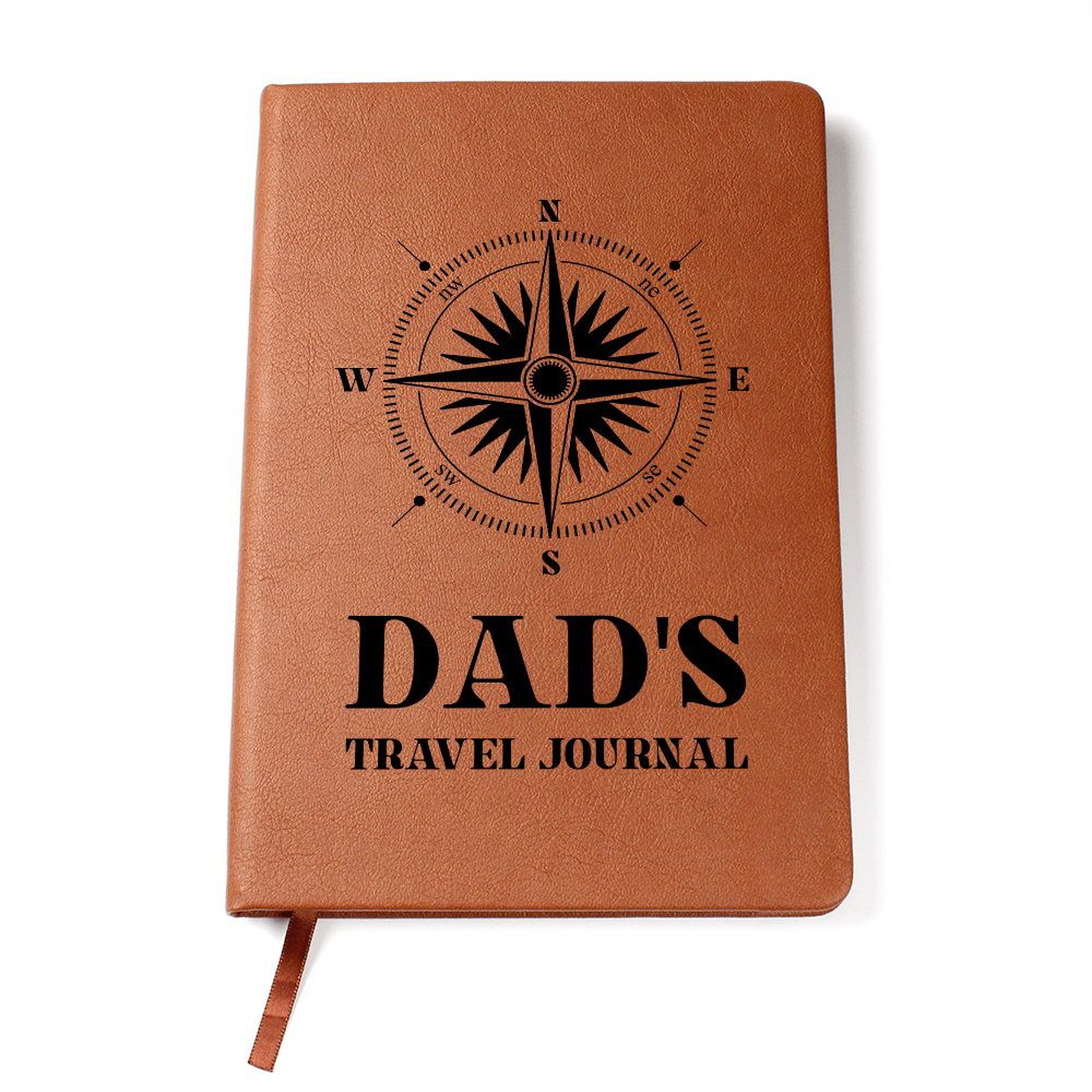Dad's Travel Journal - Engraved Leather Notebook for Adventurous Dads