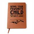 Favorite Child Leather Journal - Funny Gift for Dad