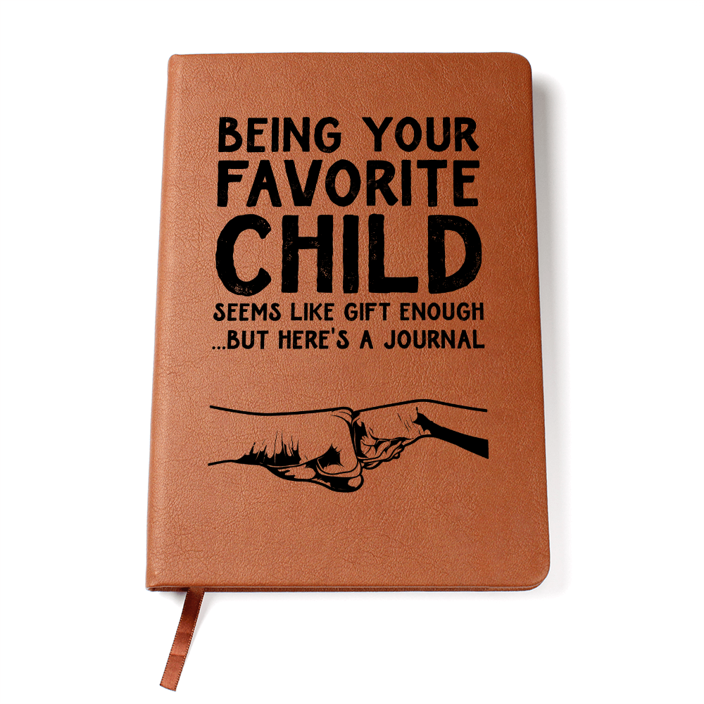 Favorite Child Leather Journal - Funny Gift for Dad