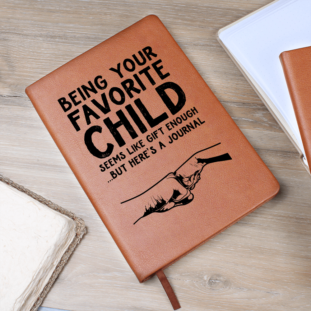 Favorite Child Leather Journal - Funny Gift for Dad