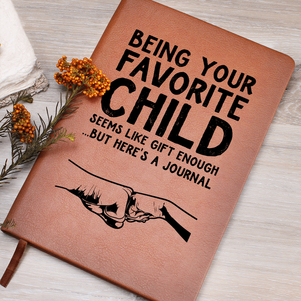 Favorite Child Leather Journal - Funny Gift for Dad