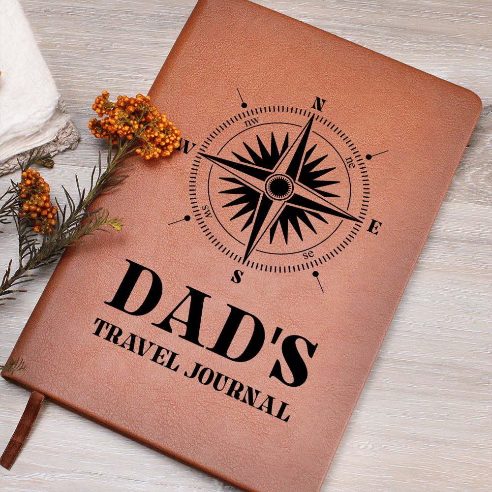 Dad's Travel Journal - Engraved Leather Notebook for Adventurous Dads