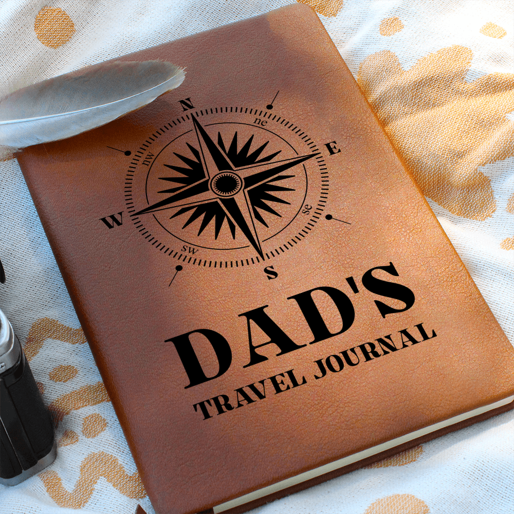 Dad's Travel Journal - Engraved Leather Notebook for Adventurous Dads