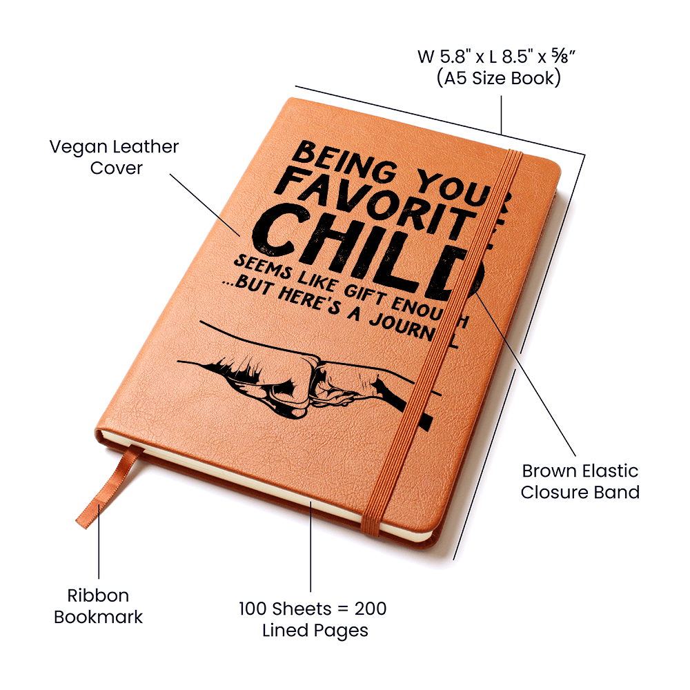 Favorite Child Leather Journal - Funny Gift for Dad