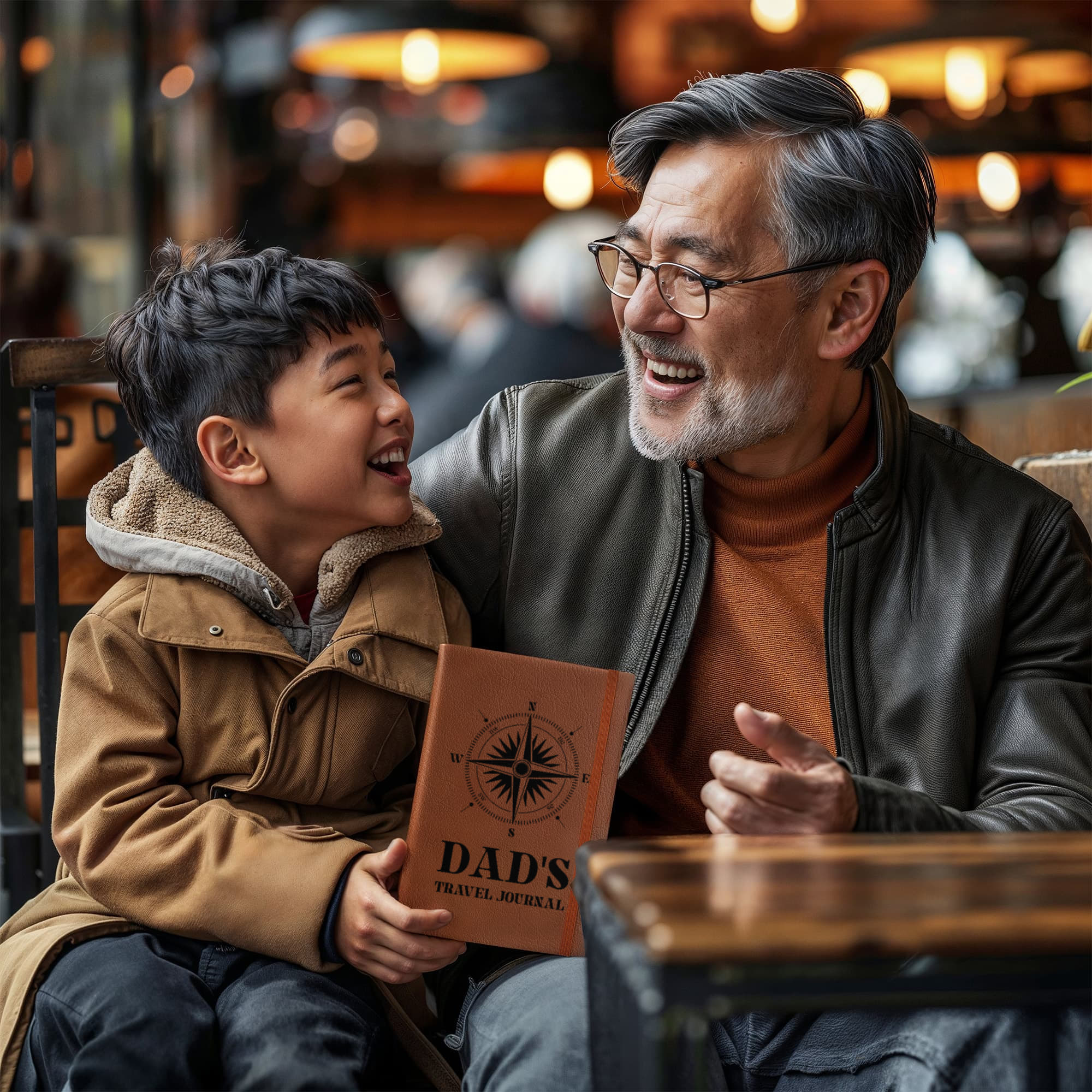 Dad's Travel Journal - Engraved Leather Notebook for Adventurous Dads