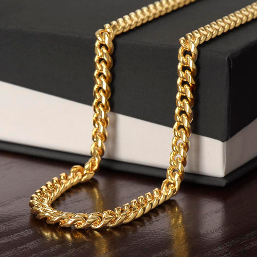 Cuban Link Chain Necklace - No Message Card