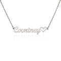 Personalized Heart Name Necklace - Custom Cursive Gift