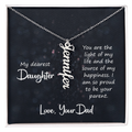 To My Dearest Daughter - Light of My Life Vertical Name Necklace | Gift from Dad