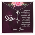 To My Sister – Personalized Vertical Name Necklace Gift Set