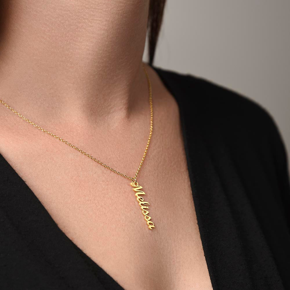 To My Dearest Daughter - Light of My Life Vertical Name Necklace | Gift from Dad