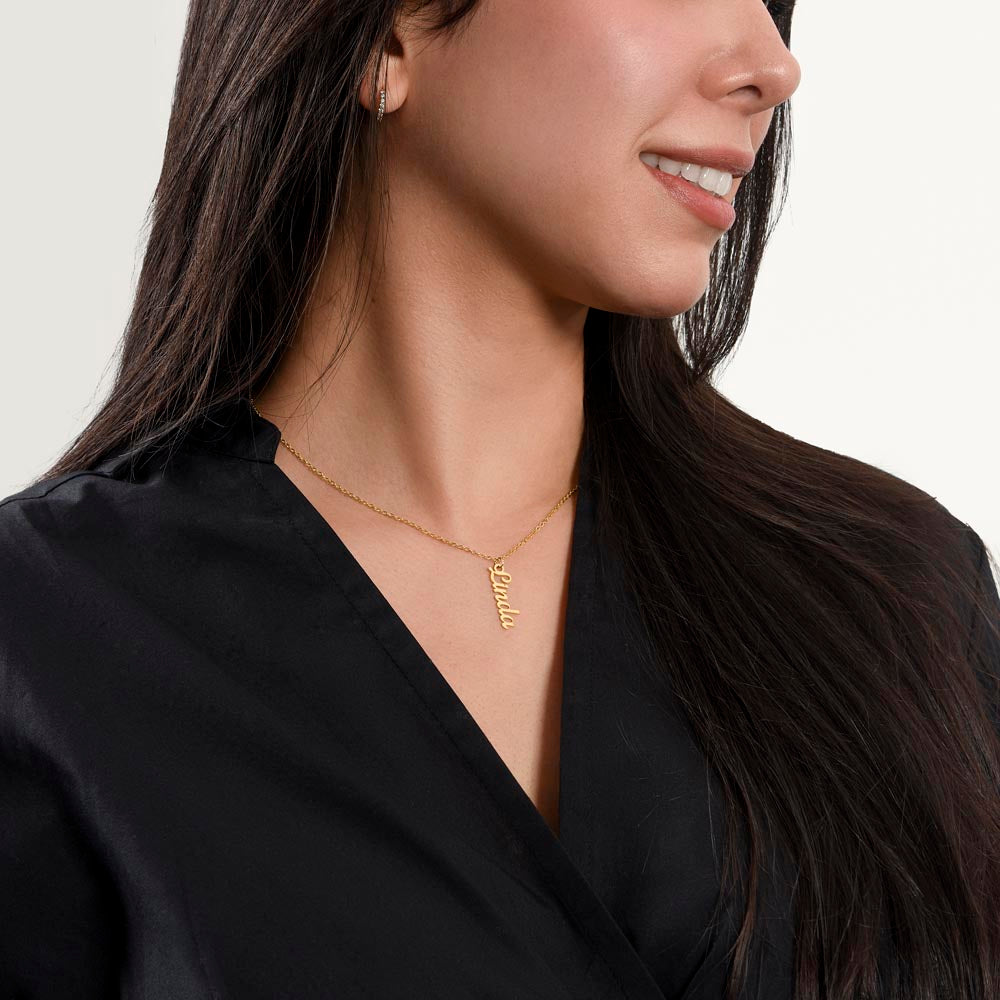 To My Dearest Daughter - Light of My Life Vertical Name Necklace | Gift from Dad