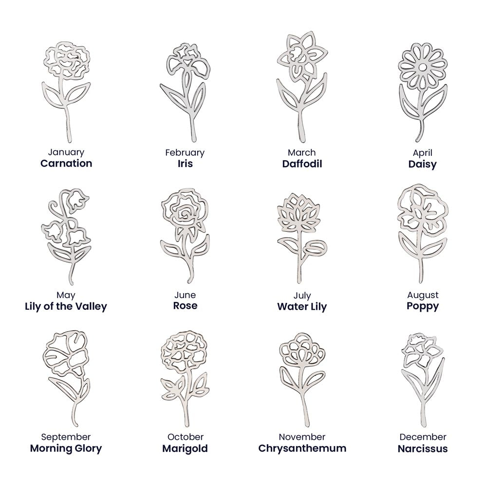 Flower Name Necklace (No Message Card)
