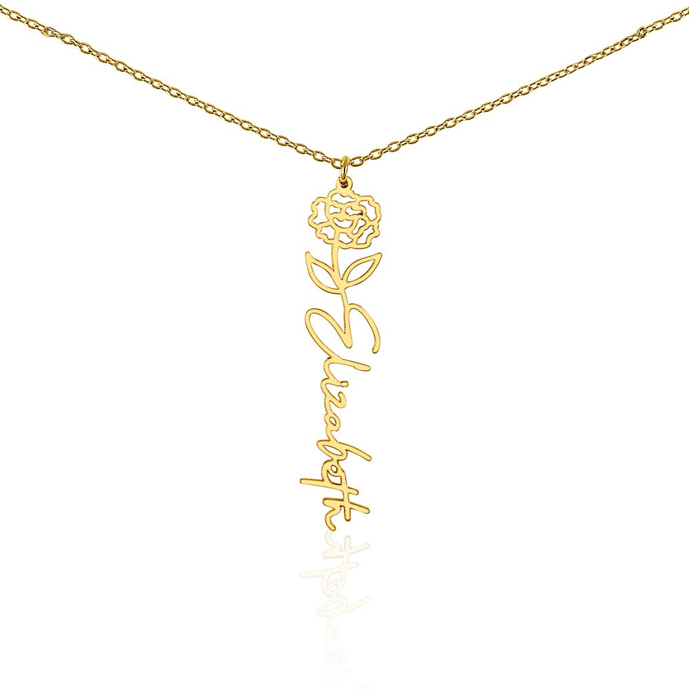 Flower Name Necklace (No Message Card)
