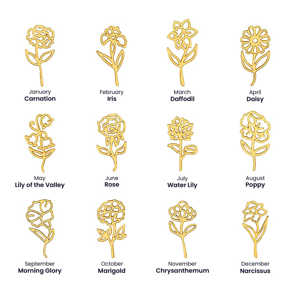 Flower Name Necklace (No Message Card)