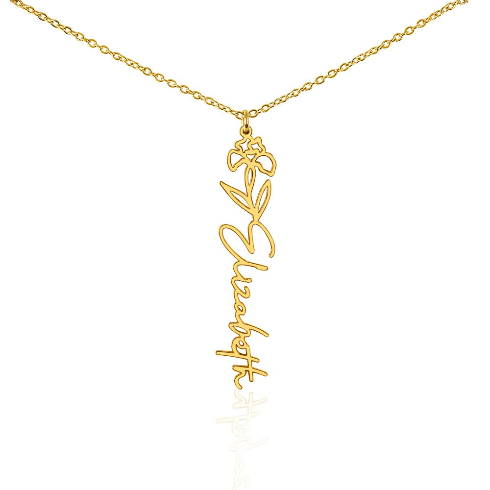 Flower Name Necklace (No Message Card)
