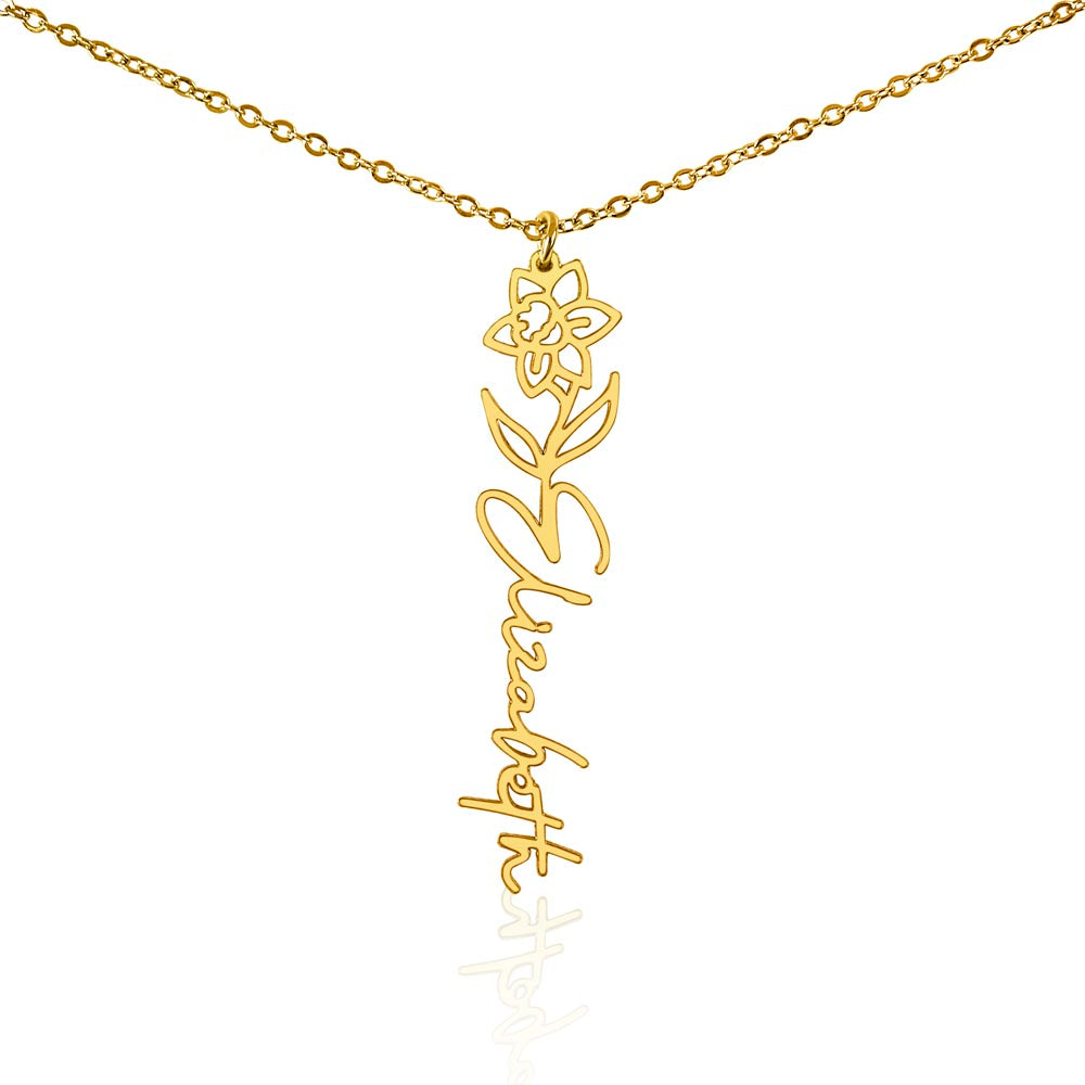 Flower Name Necklace (No Message Card)