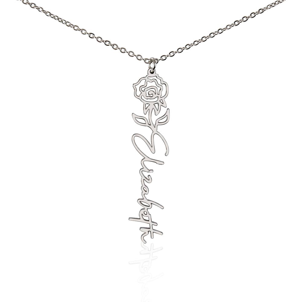 Flower Name Necklace (No Message Card)