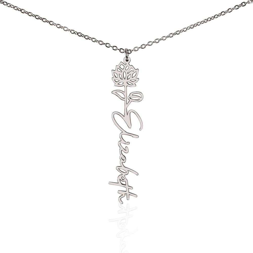 Flower Name Necklace (No Message Card)