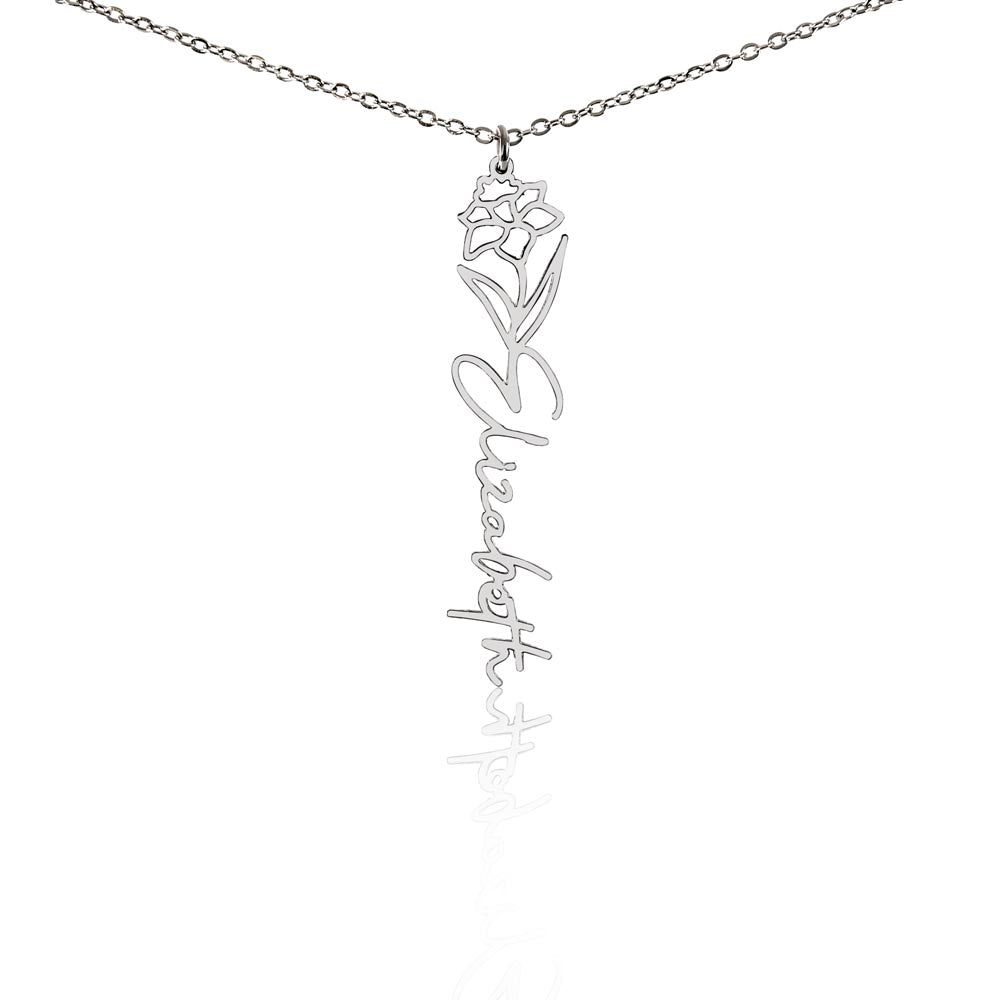 Flower Name Necklace (No Message Card)