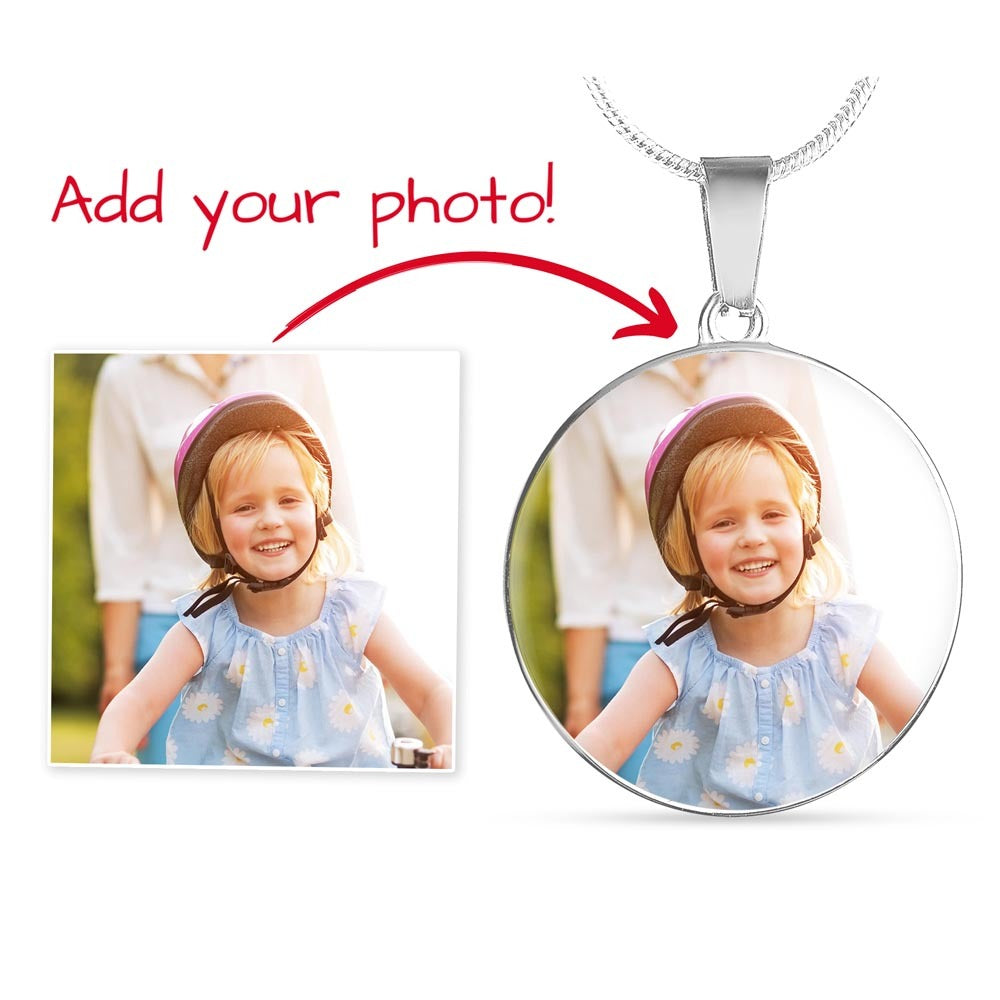 Custom Circle Necklace - Personalized Photo & Engraving