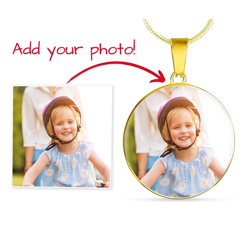 Custom Circle Necklace - Personalized Photo & Engraving