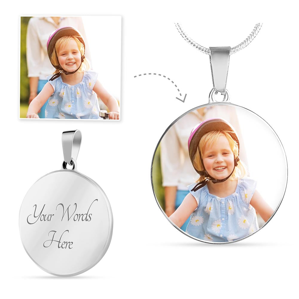 Custom Circle Necklace - Personalized Photo & Engraving